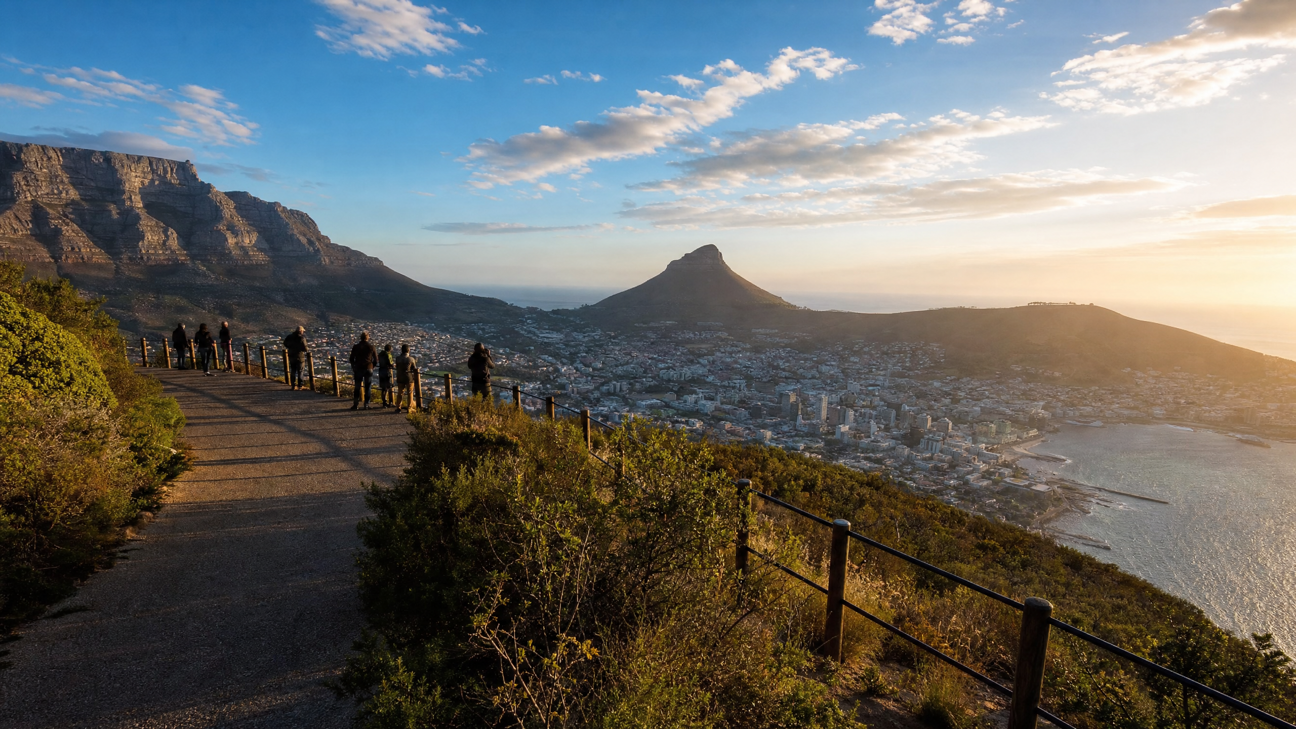 Visitors at a Table Mountain viewpoint